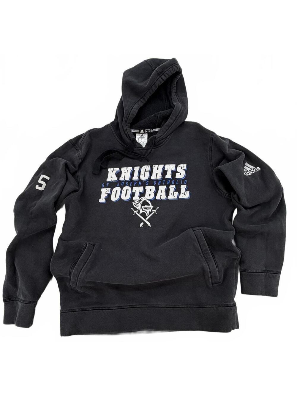 90s Adidas‎ Hoodie Medium Black Knights Football Vintage Streetwear